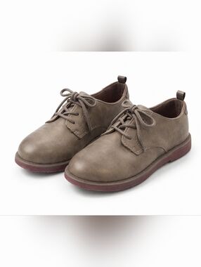 OshKosh B'gosh Brown Kids Lace up Dress Shoes with Maroon Soles